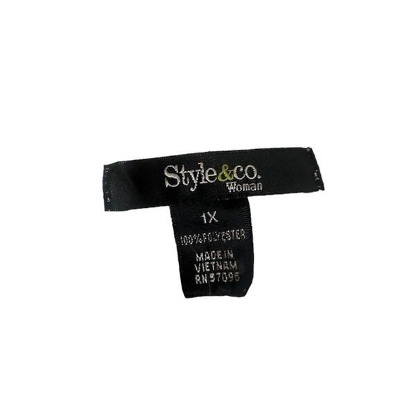 Style&Co White Angel Sleeve Netted Round Hem Knit Blouse Women Sz 1X - Picture 8 of 8